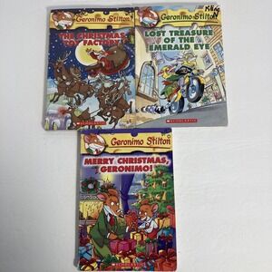 3 Geronimo Stilton books: The Christmas Toy Factory and more 3rd Grade‎ Level